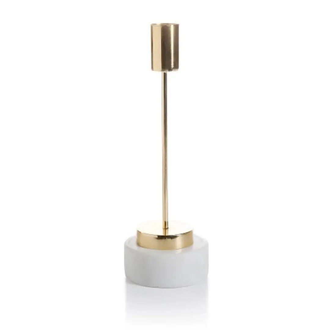 Marble Taper Holder - Dion Brass and Marble Taper Stand