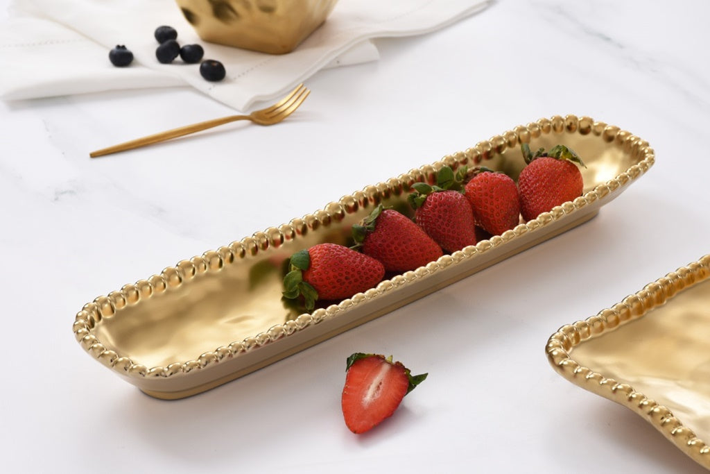 Montecarlo Porcelain cracker tray in matte gold