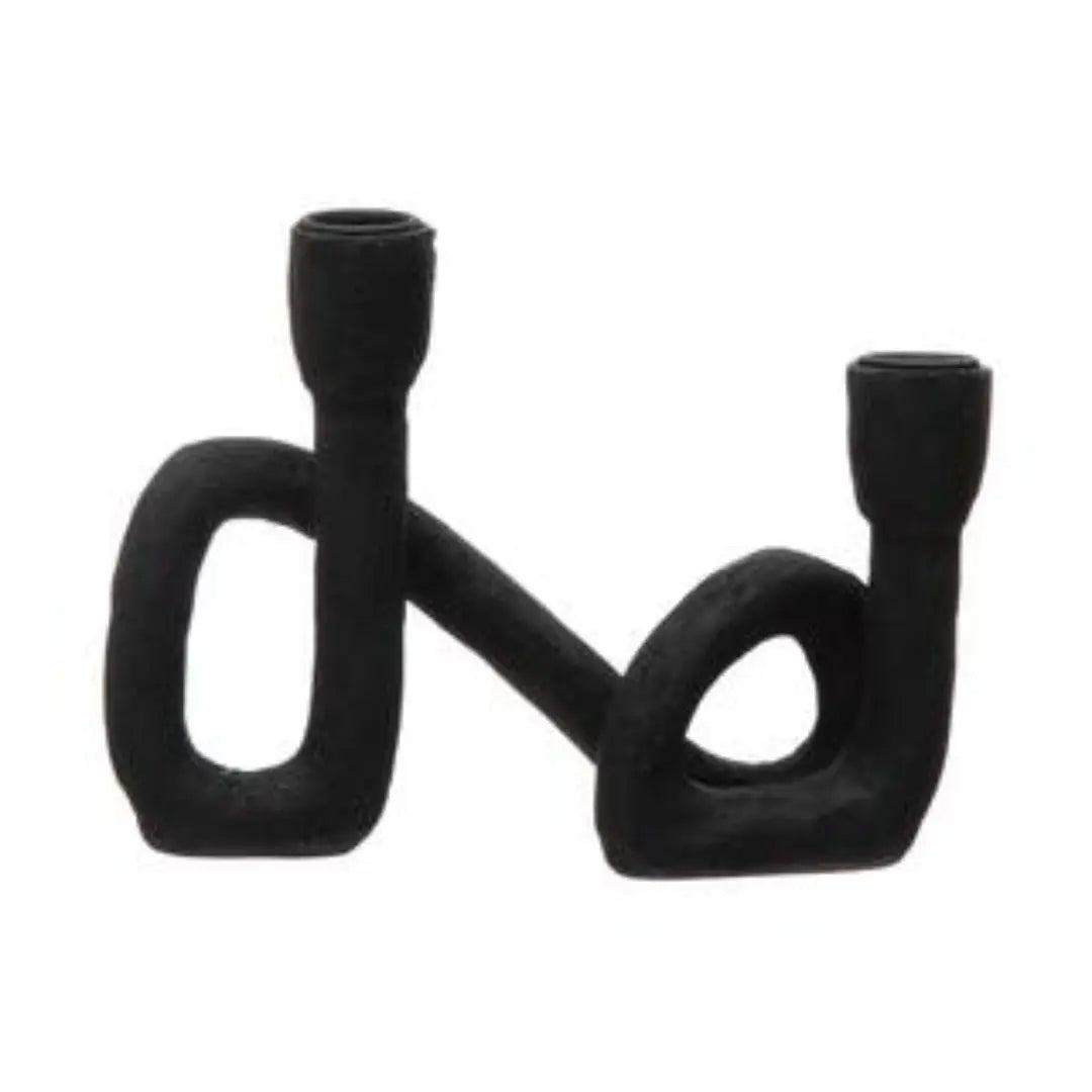 Abstract Black Candle Holder - Modern Home Decor Essential