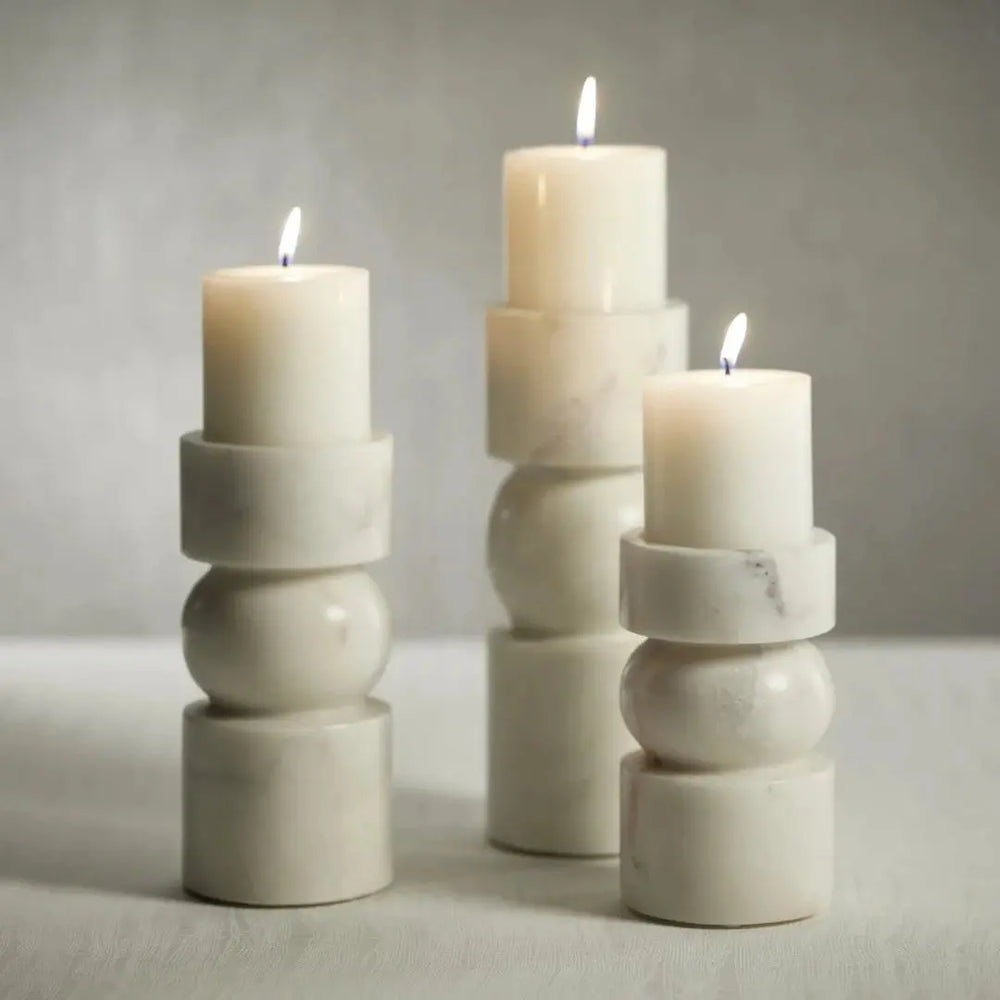 Taper Candle Marble Holder - ARANZASU