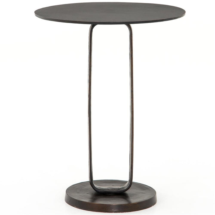 a small black iron table 