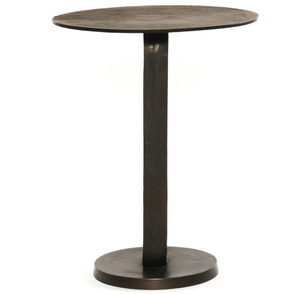 a small black iron table 