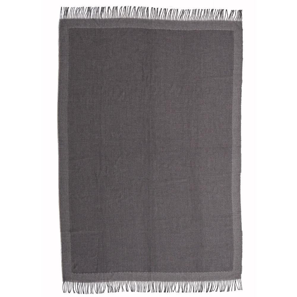 Modern Classic Alpaca Textured Throw Blanket - Grey